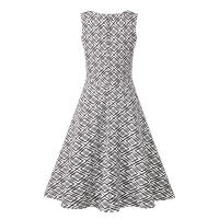 Vestido Largo Sin Mangas Para Mujer Verano Estampado Vintage Talla Grande Casual A-Line Para Playa Vestido De Medio Tamaño - details 1