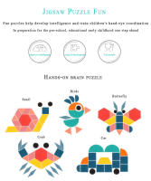 Juego De Rompecabezas 3D De Formas Geométricas Para Niños Montessori 180 Piezas Tablero De Madera Educativo Para Bebés Y Niños - details 2