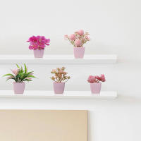 1SET De Plantas Simuladas Rosa En Maceta Decoración De Interiores Para Oficina Centro Comercial Escritorio Ventana Estantería Hogar - details 4