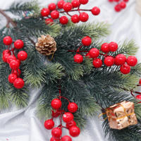 Decoración De Navidad Artificial Rama De Uvas Rojas Para Vaso Flores Falsas Para El Hogar Adornos De Árbol De Navidad Accesorio De Plantas - details 2