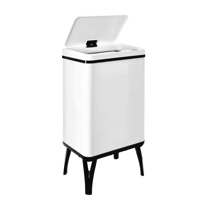 Cubo de Basura Inteligente Wellhome Sin Patas - Apertura Automática y Contacto Manual - 40/50/60L Blanco - 1