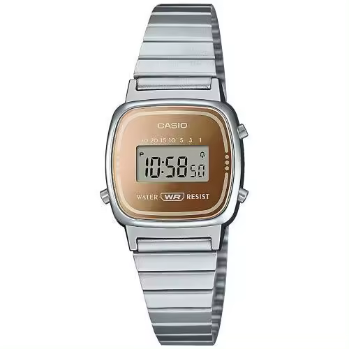 Reloj Retro Mujer CASIO LA670WES-4A digital correa de acero - 1