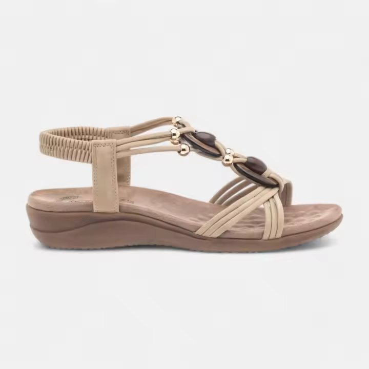 Sandalias planas de Mujer AMARPIES 28685 BEIG SANDALIA  ELASTICO TRENCADO BEIG 35992 25V - 1