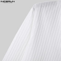 Camiseta De Hombre INCERUN Estilo Coreano 2024 Moda Casual Cuello V Pleated Suelto Manga Larga Cómoda Tallas S-5XL - details 12