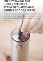 Molinillo de Sal Y Pimienta Eléctrico, recargable por USB, grosor ajustable, Gran capacidad, molinillo Automático, Cuerpo de Maple inoxidable, with Luz LED - details 4