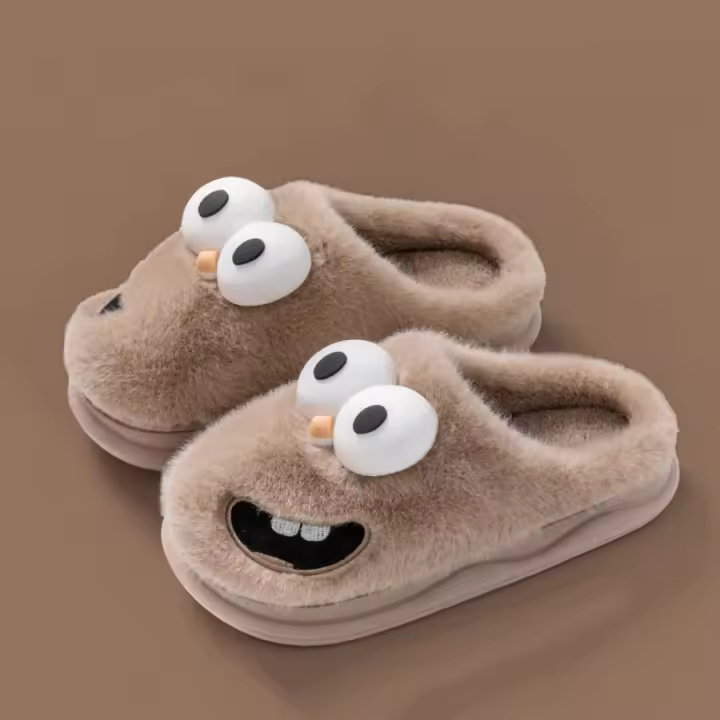 Zapatillas De Invierno Unisex Sólidas De Peluche Planas Antideslizantes Calientes Para Hombres Y Mujeres Zapatos Casuales De Algodón Para El Hogar - 1