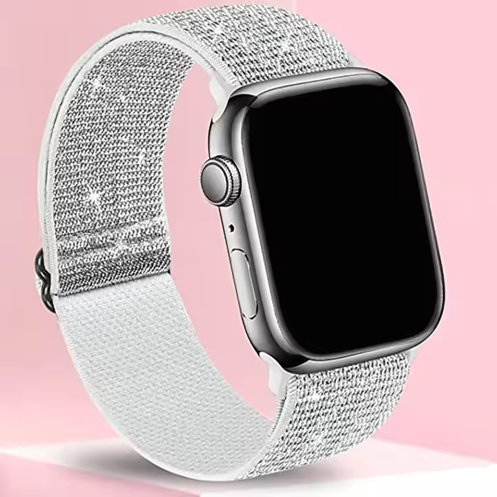 Correa De Reloj Ajustable De Nylon Elástico Compatible Con iWatch Para Apple Watch Series 7 6 5 4 3 SE Material De Bandeja - 1