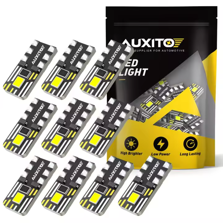 AUXITO 10Pcs Mini Lámparas LED T10 W5W 194 6500K Blancas Para Iluminación Interior De Coche Lámpara De Maletero Mapa Lectura Estacionamiento Marca - 1