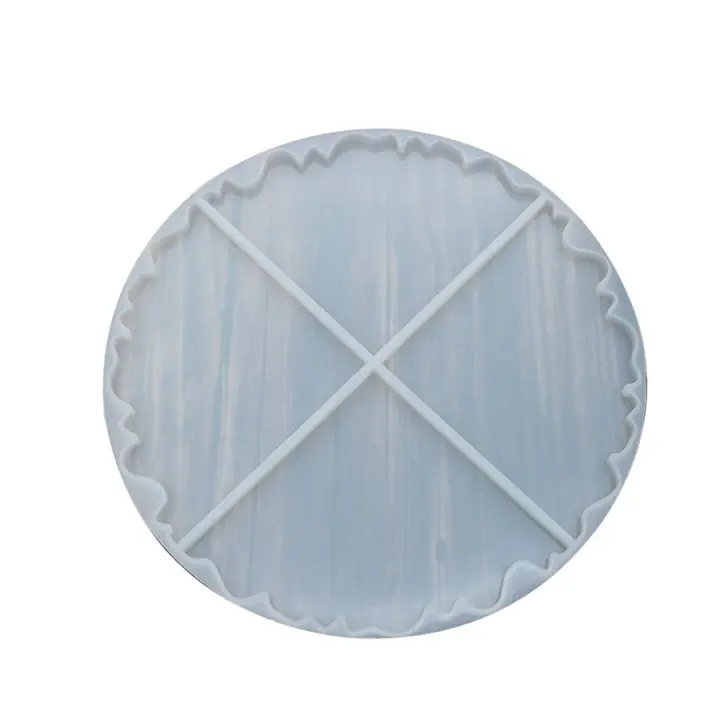 Molde de Resina para Coaster de Gran Tamaño Pack de 1 Puzzle Silicona con Patrón de 4 Círculos Cuadrados y Borde Irregular Grueso para Fundición de Resina Tipo de Material de Joyería de Moda - 1