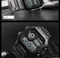 Reloj Deportivo Digital Skmei De Lujo Con Correa De Acero Inoxidable Resistente Al Agua 5Bar Luz Trasera Alarma Y Cuento Regreso Para Hombre - details 15
