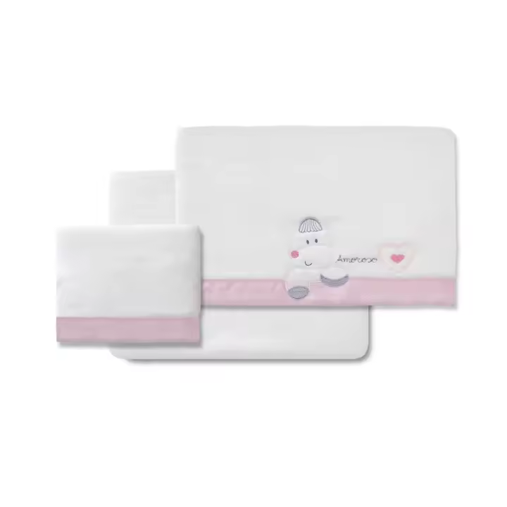 Juego De Sábanas para Mini Cuna 50 x 80 cm,Sábana de Bebe Invierno Tipo Coralina Extrasuave (Bajera+encimera+Funda Almohada) - 1