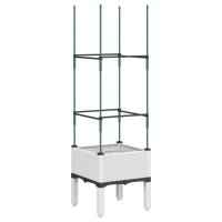 vidaXL Jardinera con enrejado PP blanco 40x40x142,5 cm - details 4