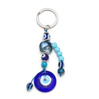 Llavero De Ojo De Suerte Con Mano De Fatima Y Mariposa Azul Para Coche Llavero Turco Con Ojo Maligno Para Hombres Y Mujeres Joyería EY138 - details 11