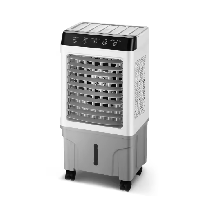 Aire Acondicionado Portatil con Agua| Climatizador de Aire Frío | Enfriador de Aire,  Ionizador + Humificador, Depósito 15L, Temporizador 7,5H y Mando a Distancia + 2 Gel hielo, 120W | 3Velocidades | CFM 3500m2/h - 1