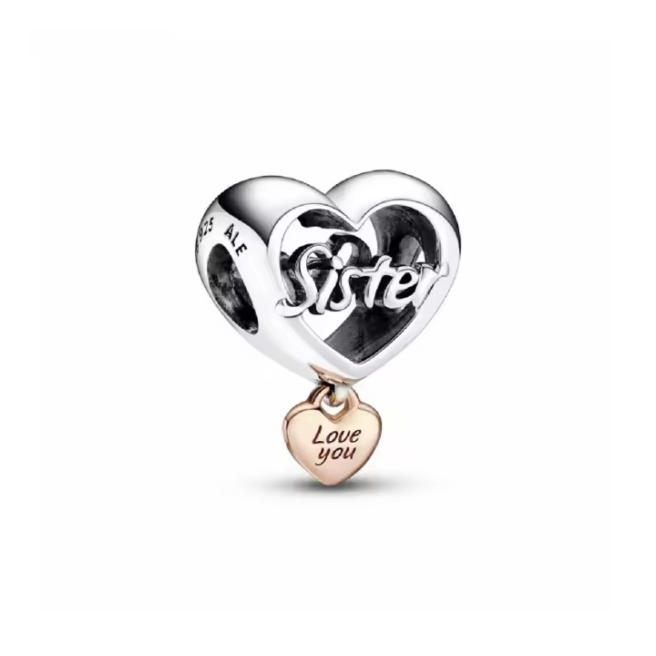 PANDORA Charm Moments 782244C00 Corazón Plata Ley 925ML Oro Rosa - Joyería Mujer - 1