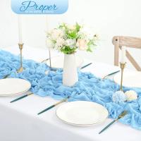 Corredor De Mesa De Queso Boho Estilo Seda Gauze Semi-Transparente Para Boda Baño De Novia Cumpleaños Fiesta De Cumpleaños Decoración De Pastel - details 3