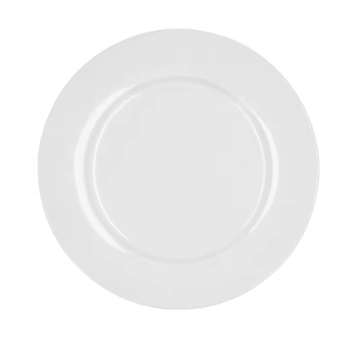 BIDASOA GLACIAL ALA ANCHA Plato Llano Porcelana 27CM Blanco Brillo Acabado profesional de alta resistencia Apilable - 1