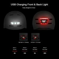 Adult Bike Helmet with Integrated LED Front and Rear Light, Smart and Safe Bling Helmet with 4 Mode Alert Lights, Adjustable/Breathable/USB Charging B - details 3