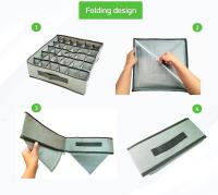 AHR Quality- - Pack de 6 cajas Organizadores Armario ropa interior & más - Cajas de almacenamiento de ropa interior, calcetines, bufandas, camisetas - Organizadores para Armarios de Casa (Gris) Plegable y muy Resistente - details 1