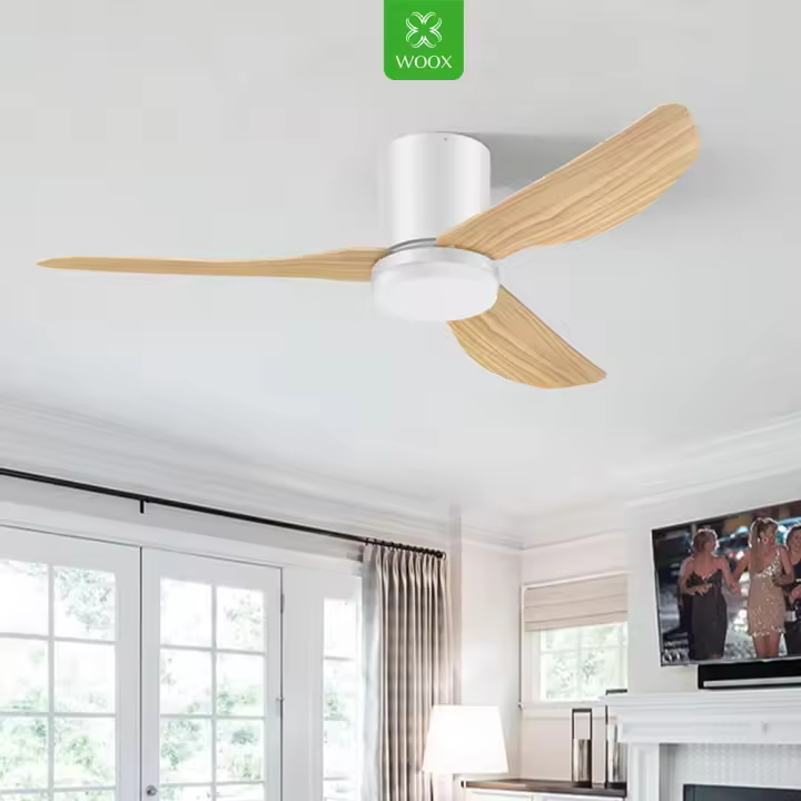 Ventilador de techo con luz de 45 W y control remoto, 86 cm (34"), motor DC silencioso de cobre de alta calidad, 3 aspas de ABS para la salud, luz LED ajustable para proteger la vista, función de temporizador/inversión/memoria, ideal para dormir/estudiar - 1