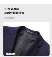Chaqueta De Negocios Para Hombre Estilo Británico Sólido Moda Casual Cierre Único Tipo De Traje Ideal Para Bodas Y Trabajo - details 12