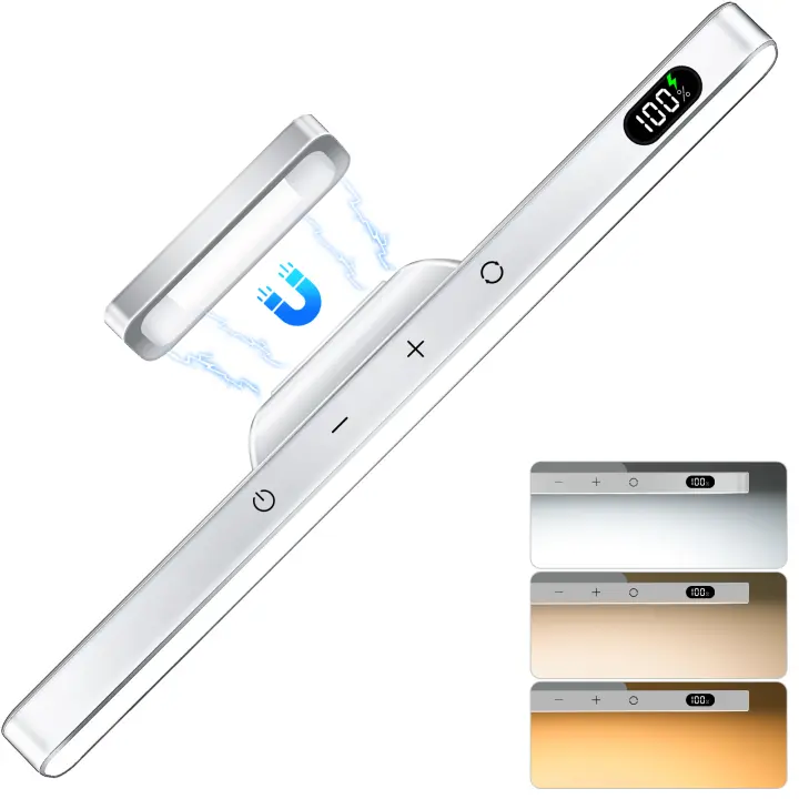 Luz Nocturna Ajustable WILLED 5W Con Batería Recargable De 2500mAh Luz De Maquillaje En 3 Colores Para Armario Mesa De Noche Y Bajo Gabinete - 1