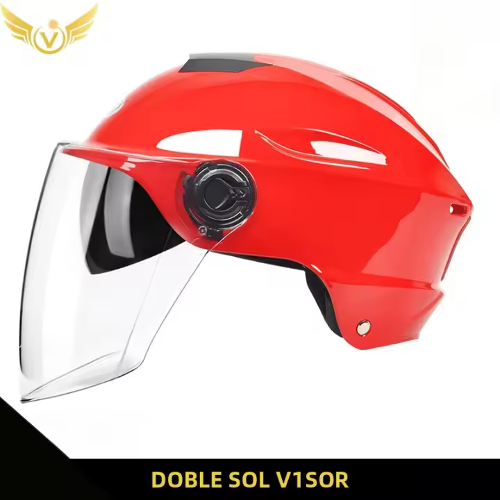 Casco De Motocicleta Eléctrico V E-Scooter Seguridad Para Hombre Y Mujer Equipo Urbano Chopper Estilo Caída Del Agua Abs 0.6kg - 1