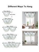 Valance Transparente Para Ventana En Blanco Romántico Con Bolso Para Percha Decoración De Puerta Y Ventana Para Sala De Estar Material 100% Poliéster - details 3