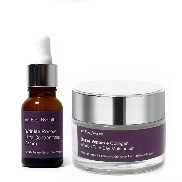 Dr. Eve_Ryouth Suero ultraconcentrado Wrinkle Renew (15 ml) y crema hidratante de día con veneno de serpiente y colágeno para rellenar arrugas (50 ml) - 1