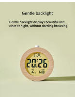 Reloj De Despertar De Madera Con Pantalla LED Y Función Snooze Mostrador Para Dormitorio Con Mostrador De Temperatura Y Fecha - details 6