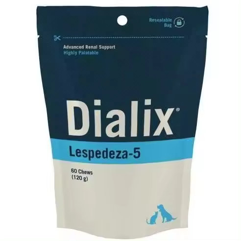 Dialix Lespedeza 5 60 uds  Suplemento nutricional indicado para perros y gatos con problemas renales crónicos o que sus riñones tengan dificultades en su actividad normal - 1