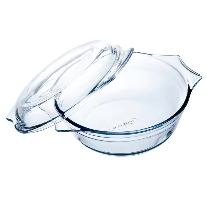 Ocuisine Cacerola Vidrio Redonda 1,6L Resistente a Rayaduras - 1