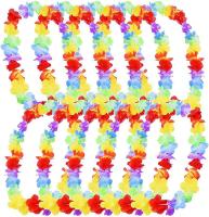 10 guirnaldas de leis hawaianas gruesos de primera calidad, Collares de Flores de Colores para decoraciones de luau, despedidas de Soltero, accesorios de Playa, Fiesta Tropical with flamencos - details 1