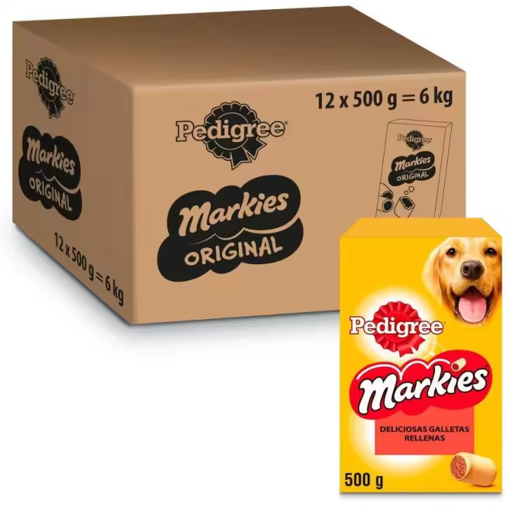 Pedigree - Markies Galletas para Perro Rellenas (Pack de 12 x 500g) - 1