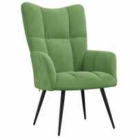 vidaXL Sillón de relax de terciopelo verde claro - details 1