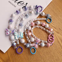 Lanyard De Móvil Estilo Corto Correa Para Muñeca Con Nudo De Borla Y Pulsera Hecha a Mano Antipérdida En Color Plástico - details 4