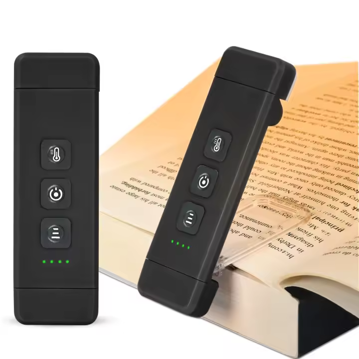 Luz De Lectura Clip-on Con Marcapáginas Y Timer Recargable USB Luz De Mesa Portátil Para Cama LED Mini Lámpara De Leer - 1
