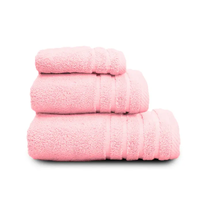 Juego Toallas Baño 500 Gr LISO - Rizo 100% Algodón - Pack 3 Piezas (Tocador+Lavabo+Ducha). Color Rosa - Sedalinne - 1