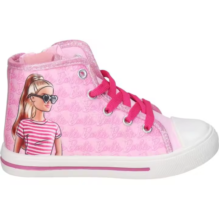LEOMIL | Zapatillas altas BARBIE – Zapatilla Infantil Diseño de Barbie con Licencia Oficial – Color Rosa – Sneaker Barbie de Niña Cómoda y de Alta Calidad – Lonas con cordones – Máxima sujeción – Modelo BA002003 - 1