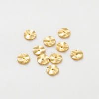 30pcs/lot Perlas De Metal Planas Y Redondas Plateadas Con Ondulación Para Collar Pulsera Y Joyería Componentes 14K 18K Doradas Tamaños 4-6-8mm - details 3