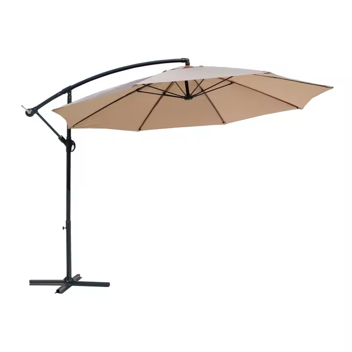 Rebecca Furniture Sombrilla de Jardín Beige 3x3 Varillas de Maple Parasol para Piscina - 1
