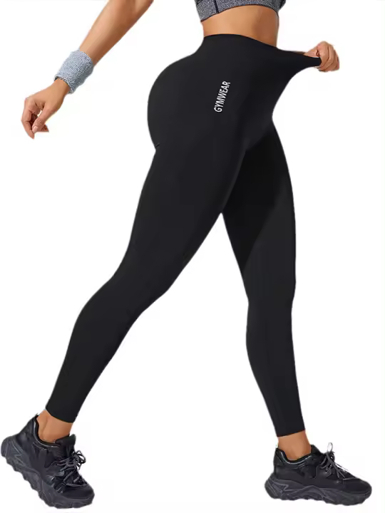 Leggings Para Mujer Alta Con Control De Abdomen Y Ajuste Slimming Pantalones De Yoga Negros Para Ejercicio Y Correr - 1