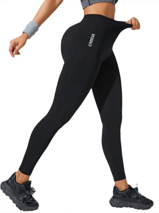 Leggings Para Mujer Alta Con Control De Abdomen Y Ajuste Slimming Pantalones De Yoga Negros Para Ejercicio Y Correr - 1