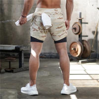 Shorts De Correr Para Hombre 2 En 1 Deporte Fitness Entrenamiento Secado Rápido Gimnasio Pantalones Cortos De Camuflaje - details 21