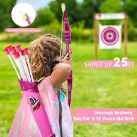 Juego De Tiro Para Niños Con Flechas LED Flash Pink Y Arco Con Almacenamiento En Quiver Cuerda De Caña De Pescar Para Niños Y Niñas - details 5