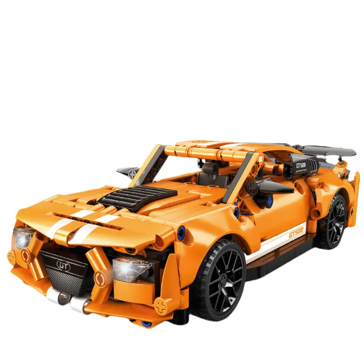Bloques de construcción de piezas para niños, juguete de ladrillos para armar coche de carreras de velocidad 1:18, Pull-Back,Mod.67122, ideal para regalo, 478pcs, edad 6+ - 1