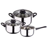 Bateria de cocina 5 piezas (2 cacerolas + 2 tapas + cazo) SAN IGNACIO Toledo en acero inoxidable apta para todos los fuegos - details 0