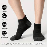 5 Pares De Medias Cortas Para Hombres De Alta Calidad Diseño Redondo Ajuste Grande Calcetines De Verano De Poliéster - details 3
