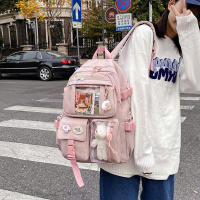 Mochila De Nylon Impermeable Para Mujer Con Múltiples Bolsillos Kawaii Para Estudiantes Con Capacidad Para Laptop Y Libros - details 0