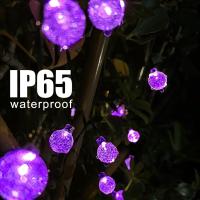 Lámpara Solar De Burbujas Moradas Cadena De Luces Exterior Impermeable LED Para Patio Fiesta Navidad Decoración Hogar - details 1